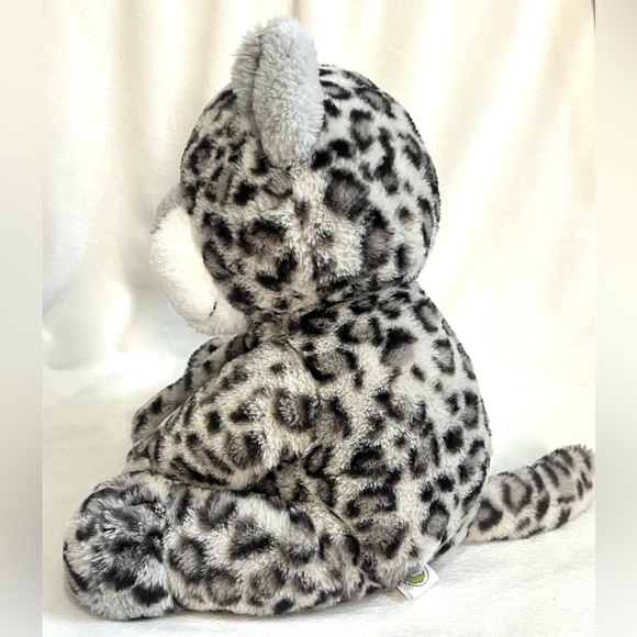 Animal Adventure White Gray & Black Leopard Print Plush 18” Soft Stuffed Animal - Picture 8 of 16